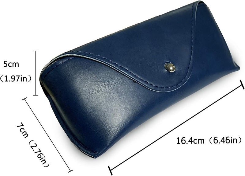 LogHog Portable Leather Glasses Case,Flexible Sunglasses Pouch Slim Case for Women Men Horizontal Eyeglass Case - Image 2